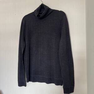 Nordstrom Signature Merino Wool Charcoal Grey Turtleneck Sweater